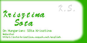 krisztina sota business card